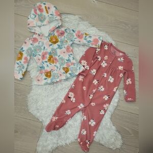 Fleece jacket and Pajamas,  6-9m